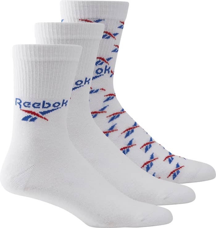 CL Fo Crew Sock 3P White Vector Blue Vector Red + Reebok