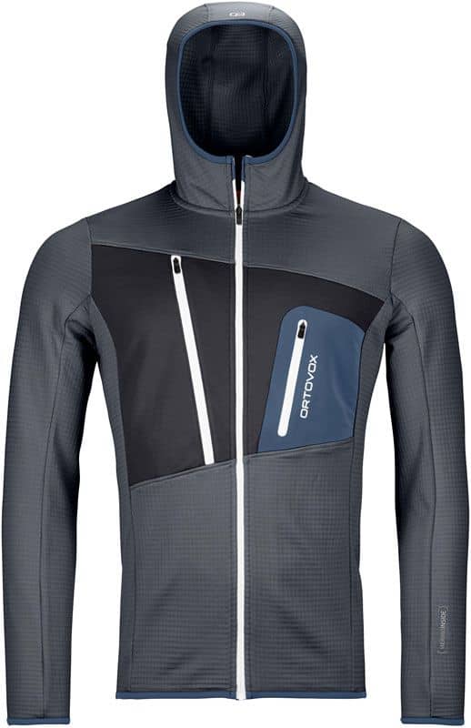 Fleece Grid Hoody M Black Steel + Ortovox