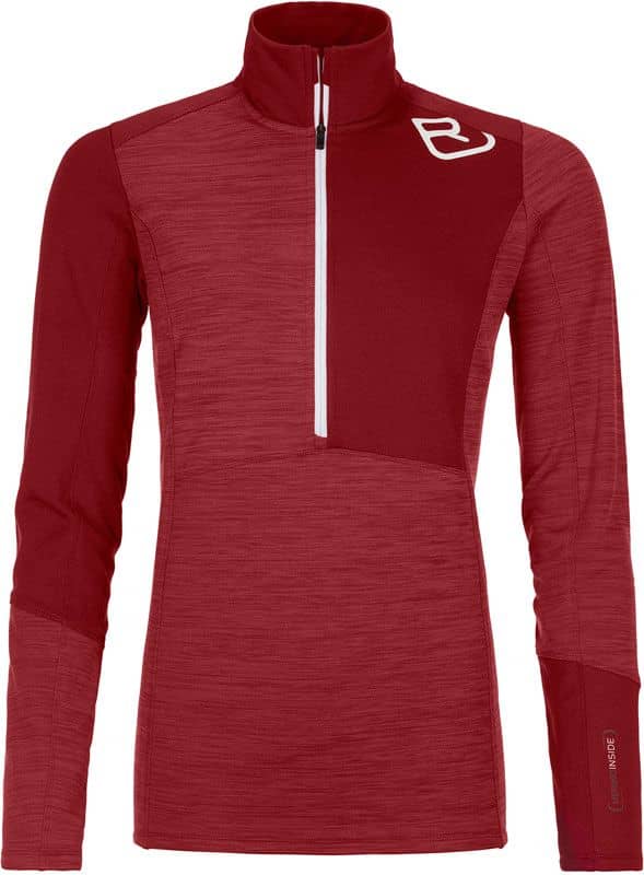 Fleece Light Zip Neck W Dark Blood Blend + Ortovox