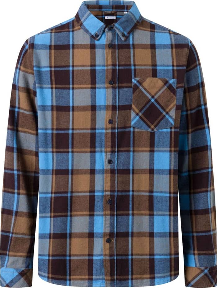 Regular Fit Checkered Shirt Brown Blue Check