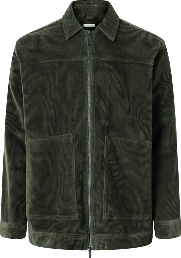 Classic 8-Wales Cotton Corduroy Zip Overshirt Forrest Night