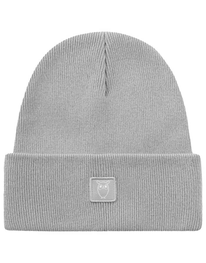 Double Layer Wool Beanie Grey Melange