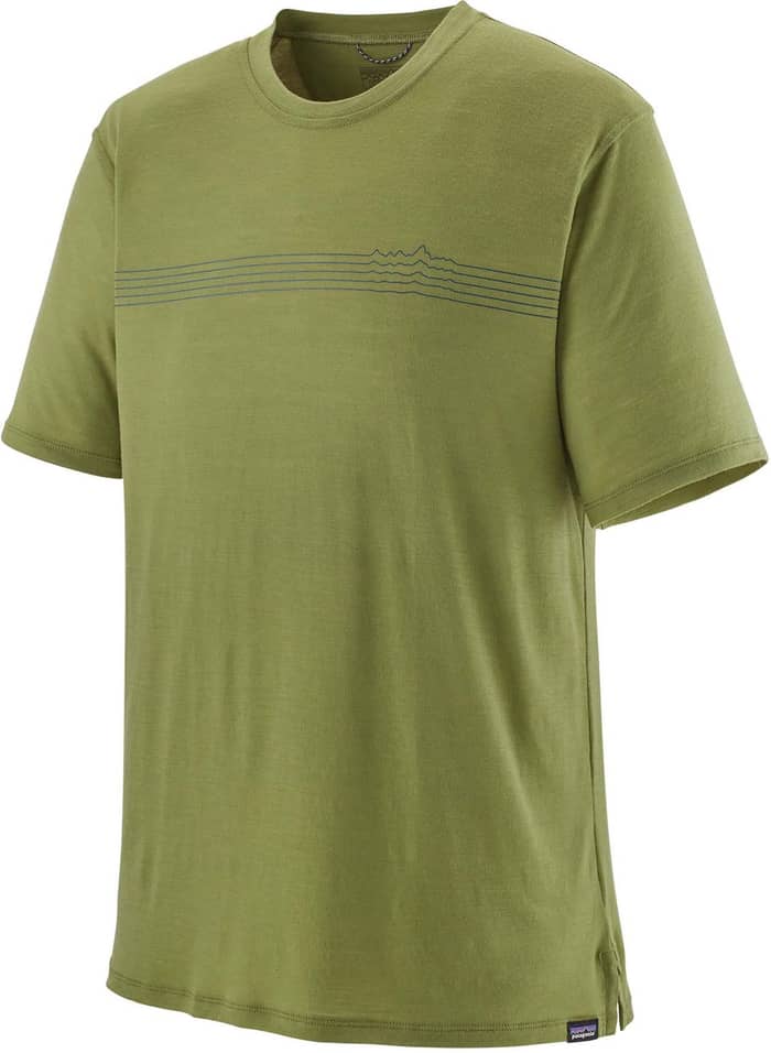 M's Cap Cool Merino Graphic Shirt Fitz Roy Fader/Palo Green + Patagonia