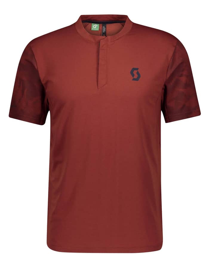 M'S Trail Flow Dri Button S/Sl Rust Red + Scott