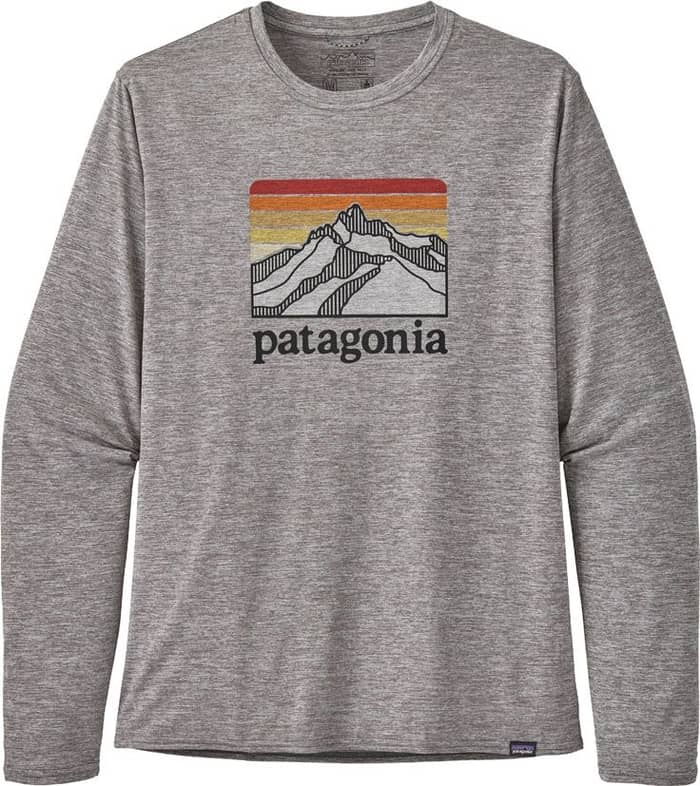 M's L/S Cap Cool Daily Graphic Shirt Line Logo Ridge/Feather Grey + Patagonia