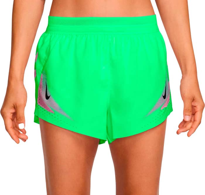 W Nike Aeroswift Dri-Fit ADV 3In Short GX Illusion Green Black Gcw#14