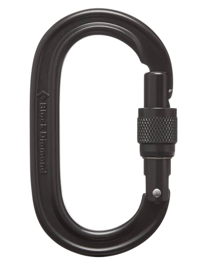 Oval Keylock Screwgate Biner Black + Black Diamond