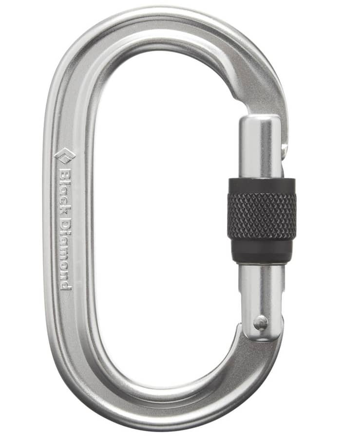Oval Locker Carabiner Polished + Black Diamond