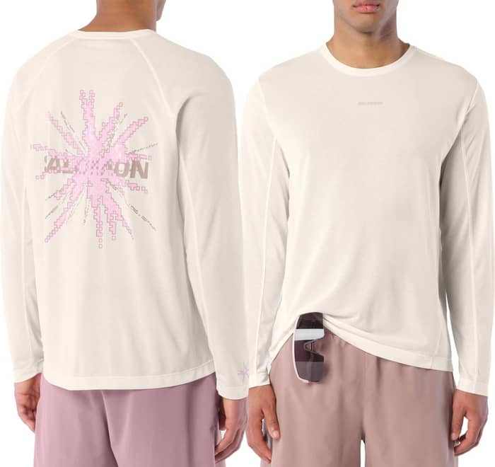 Shkout Core LS Tee GFX M Whisper White Pink Frosting Icy Pink