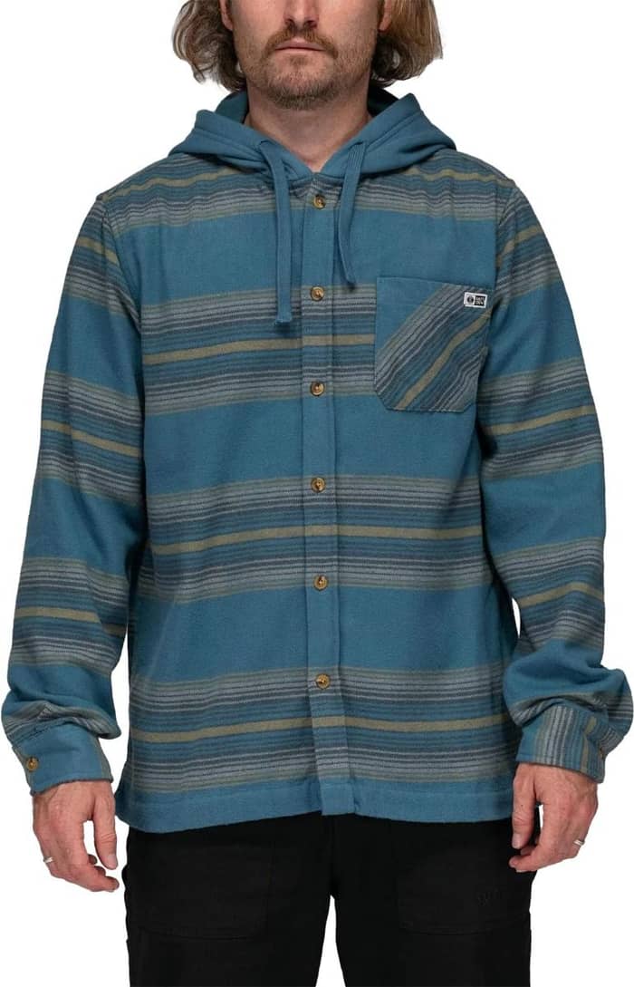 Outback Hooded Flannel Steel Blue