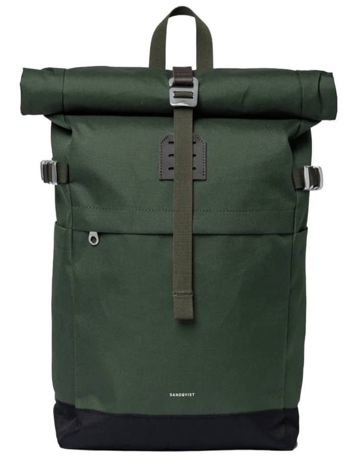 Icon Rolltop Backpack 14" Dawn Green/Dark Brown Leather