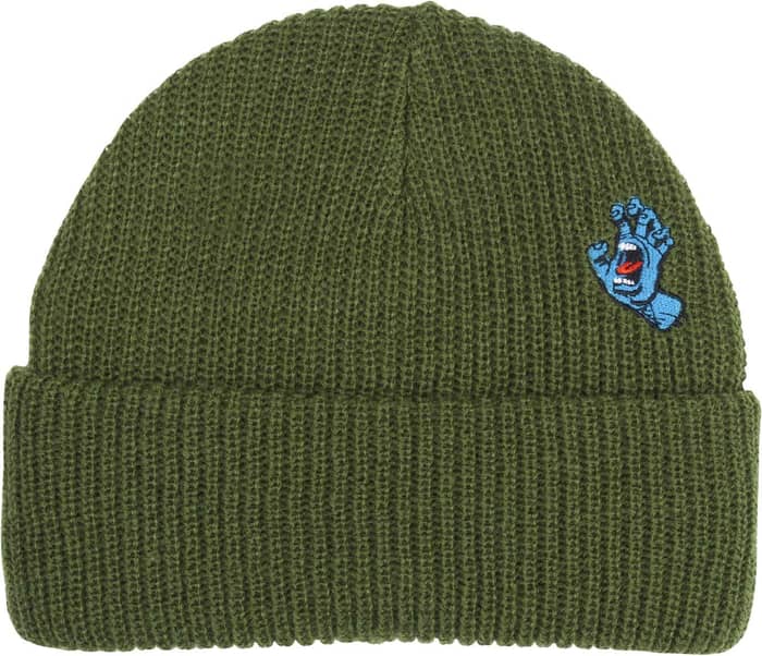 Screaming Mini Hand Beanie Dill Green + Santa Cruz