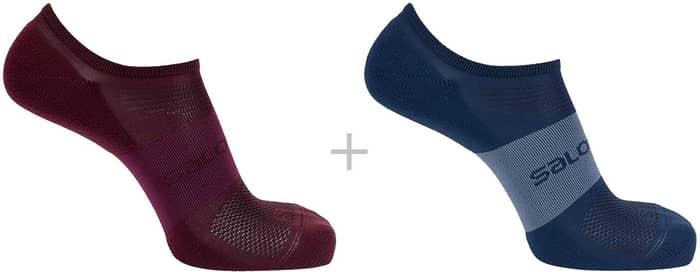 Socks Sonic 2-Pack Winetasting/Dark Denim + Salomon