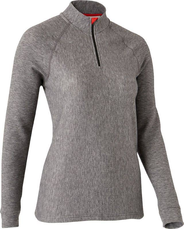 T-Shirt Comfort 5 Col Zippe Femme Gris Chine Moyen + Damart