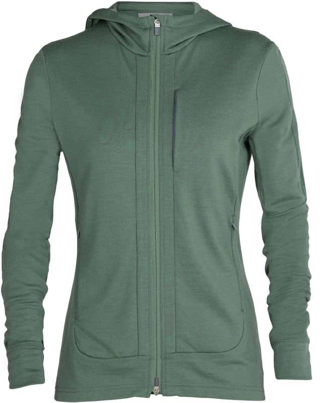 W Quantum III LS Zip Hood Sage + Icebreaker