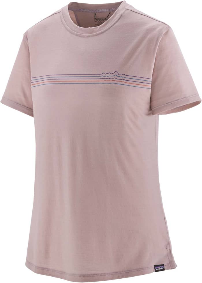 W's Cap Cool Merino Graphic Shirt Fitz Roy Fader/Stingray Mauve + Patagonia