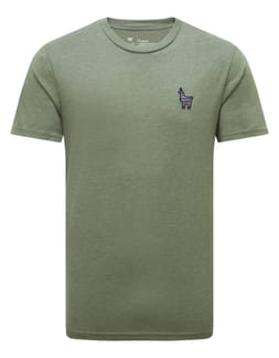 M Peru Embroidered Llama T-Shirt Agave Green