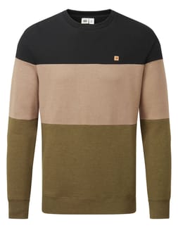 M TreeFleece Blocked Classic Crew Meteorite Blk Pine Bark Uniform Grn