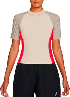W Nike ACG DF Wildsee Baselayer SS Top Lt Orewood Brn Lt Crimson Summit White