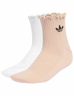 Ruffle 1/4 Socks 2P Blush Pink/White