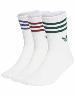 3S Crew Socks 3P White/Pure Ruby/Preloved Ink