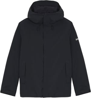 Veste Courte Imperméable Ouatée à Capuche Noir