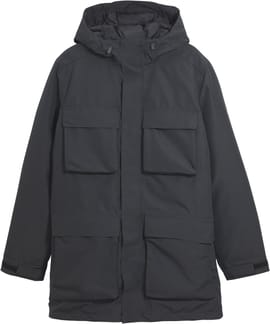 Parka Mi-longue Imperméable 2L Ouatée à Capuche Noir