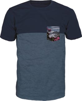 Gletscher-Rose T-Shirt Navy China Blue Black Melange