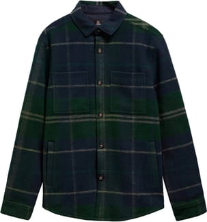 Woodlane Brushed Check Overshirt Green Loch Tartan
