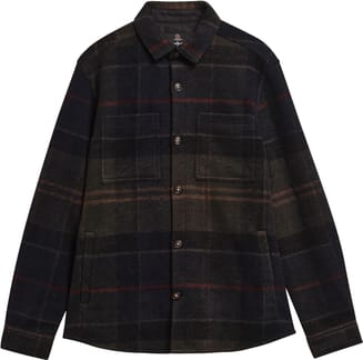 Woodlane Brushed Check Overshirt Shadow Classic Tartan