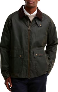Short Bedale Wax Jacket Olive