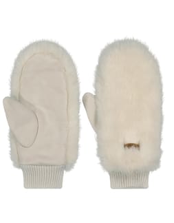Fur Mitts White
