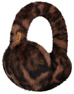 Big Fur Earmuffs Print Brown