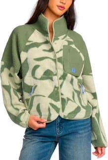 Popoyo Snap Up Fleece Jacket W Seagrass
