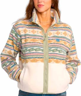 Rock Jetty Mock Neck Zip Fleece W White Cap