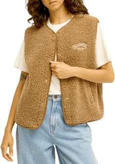 Be Happy Sherpa Vest Brownstone
