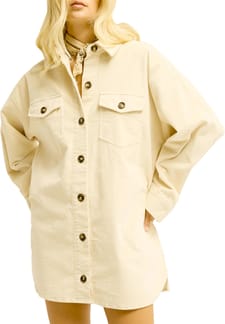 Winter Ocean Cord Dress White Cap