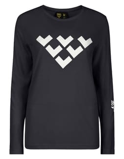 W Chevron Merino Blend Long Sleeve Black