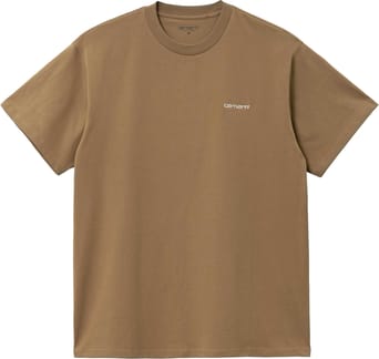 S/S Script Embroidery T-Shirt Buffalo White