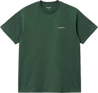 S/S Script Embroidery T-Shirt Treehouse White