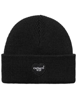 Heart Patch Beanie Black