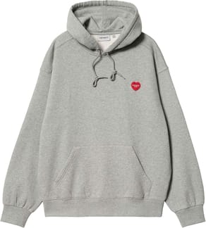 Hooded Heart Patch Sweat Grey Heather