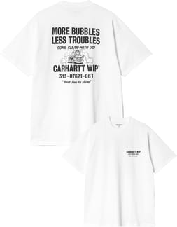 S/S Less Troubles T-Shirt White / Black