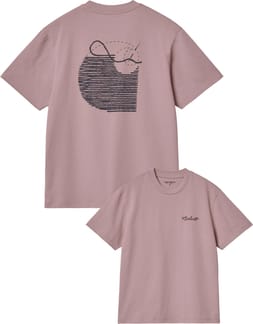 W' S/S Stitch T-Shirt Glassy Pink / Dark Navy
