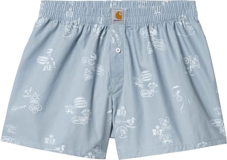 Cotton Boxer Stamp Print Misty Sky