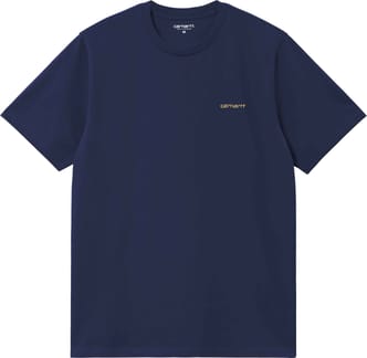 S/S Script Embroidery T-Shirt Ink / Air Yellow