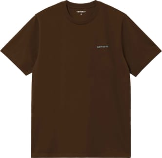 S/S Script Embroidery T-Shirt Liberica / Air Sky