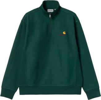 Half Zip American Script Sweat Dark Fir