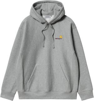 Hooded American Script Sweat Grey Heather