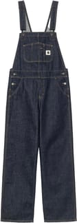 W' Bib Overall Straight Denim Blue Rinsed